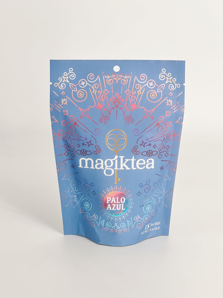 magiktea Palo Azul bag containing fifteen tea bags.