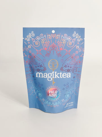 magiktea Palo Azul bag containing fifteen tea bags.