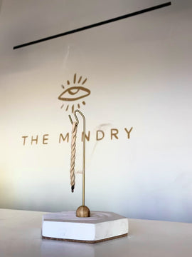 The Mindry video featuring Hexahedron Concrete Incense Burner showing use with rope style incense.